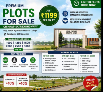 Your Plot on Lucknow–Ayodhya Highway — Book Today