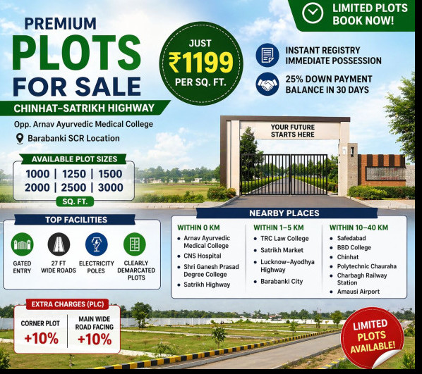 Your Plot On Lucknow–Ayodhya Highway — Book Today