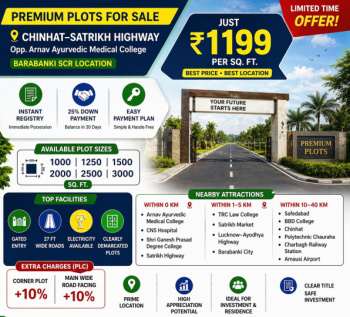 700 Sq Ft Affordable Plot Available at Chinhat Satrikh Highway Lucknow Ayodhya Highway