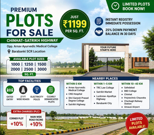 900 Sq Ft Plot Deal At Chinhat Satrikh Highway Lucknow Ayodhya Highway