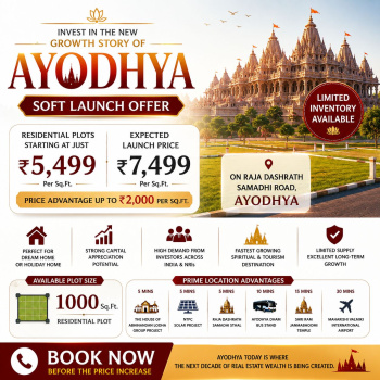Residential Plot for Sale in Ayodhya, Faizabad (1000 Sq.ft.)