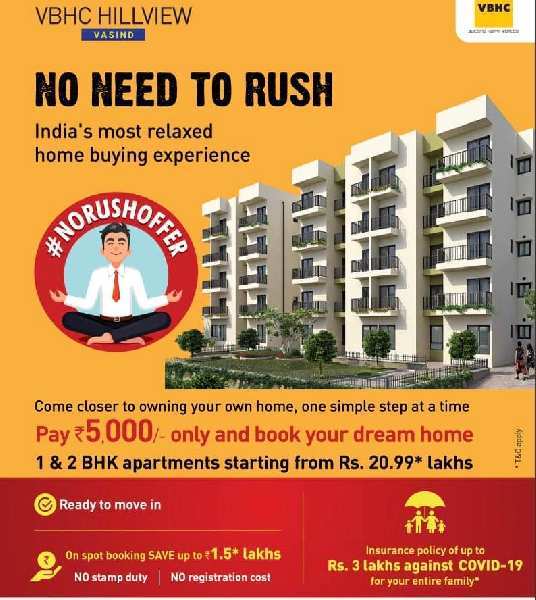 2BHK APARTMENT FOR SALE @  28.67 LACS IN VBHC HILL VIEW PROJECT IN VASIND