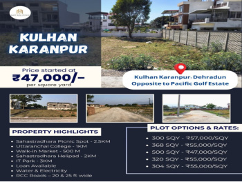Residential Plot for Sale in Kulhan, Dehradun, Dehradun (300 Sq. Yards)