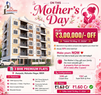 Flats & Apartments for Sale in Jharapada, Bhubaneswar (1218 Sq.ft.)