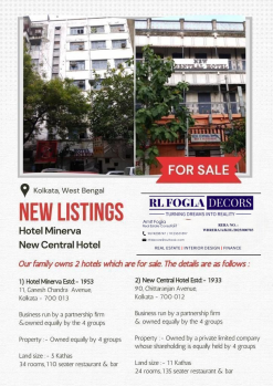 Hotel & Restaurant for Sale in C. R. Avenue, Kolkata (11 Katha)