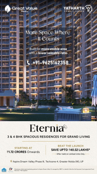 Eternia Residences Gr. Noida - 1,2,3 & 4BHK Starts @₹1.71 Cr* |  Eternia Residences Gr. Noida - Eternia Residences @₹1.71 Cr*