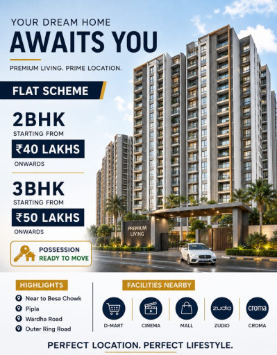 2 BHK Flats & Apartments For Sale In Pipla, Nagpur (850 Sq.ft.)
