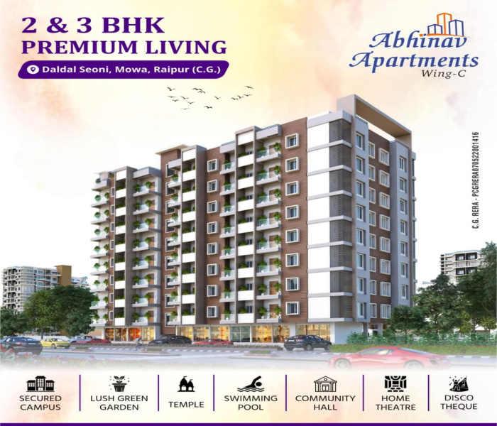 RERA Registered Ready-to-Move Flats in Abhinav Apartment, Mowa Daldal Seoni