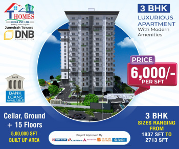3 BHK Flats & Apartments for Sale in Mokila, Hyderabad (2550 Sq.ft.)