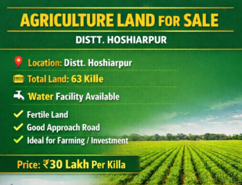 Agricultural/Farm Land for Sale in Dasuya, Hoshiarpur (63 Acre)