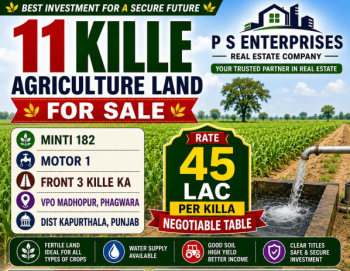 11 Acre Agricultural/Farm Land for Sale in Phagwara, Kapurthala
