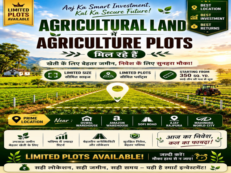 622 Sq. Yards Agricultural/Farm Land for Sale in Ajmer Road, Jaipur