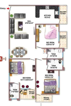 Available for Sale 3 BHK Spacious Corner Flat @ Rudraksh Park Phase - 2, Bawadia Kalan