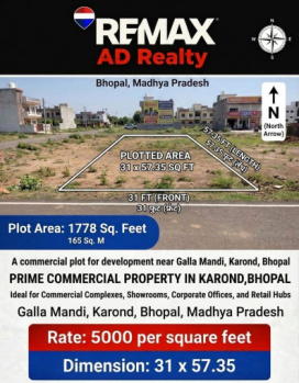 Commercial Lands /Inst. Land for Sale in Karond, Bhopal (1778 Sq.ft.)