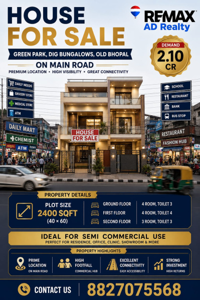 green park house for sale near DIG bunglow bhopal