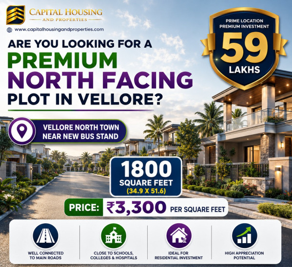 Residential Plot For Sale In Thottapalayam, Vellore (1800 Sq.ft.)