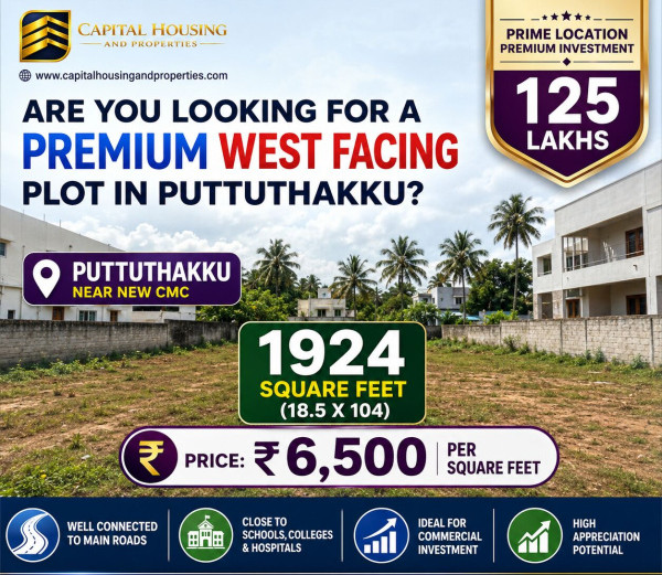 Commercial Lands /Inst. Land For Sale In Puttuthakku, Vellore (1924 Sq.ft.)
