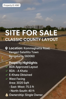 SITE FOR SALE – CLASSIC COUNTY LAYOUT