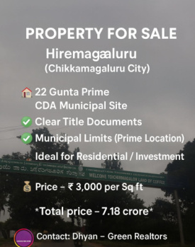 Property for Sale – Hiremagaluru (Chikkamagaluru City)