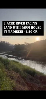 2 acre river facing farmland with farmhouse in madikeri