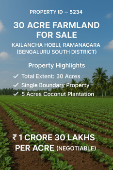 30 acre farmland for sale ramanagar bengaluru south district
