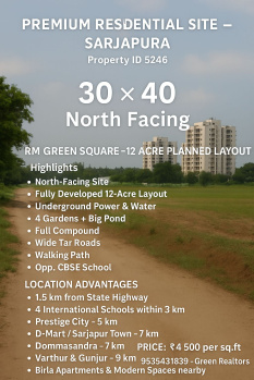 premium residential site for sale in sarjapura