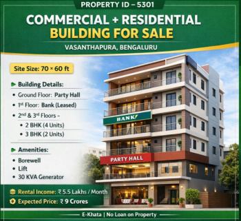 commercial + residential  building for sale vasanthapura bangalalore