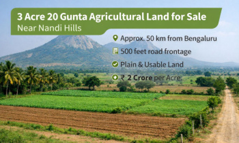 3 acre 20 gunta land for sale near nandhi hills bangalore