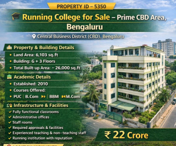 running collage for sale prime cbd area bangalore