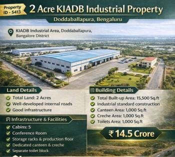 2 acre KIADB land with industrial property for sale