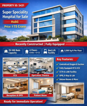 super speciality hospital for sale hubli