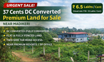 37 cent DC converted land for sale near madikeri