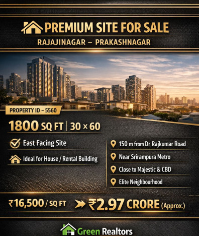 residential site for sale in  rajajinagar bangalore
