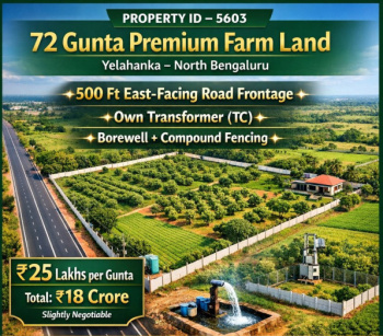 72 gunta premium farm land for sale yelahanka north bangalore