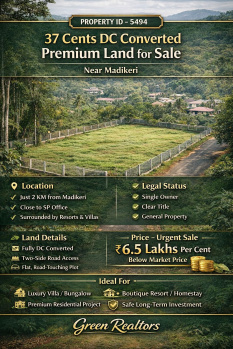 37 cents DC converted land for sale near madikeri kodagu