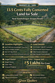 13.5 cents fully converted land for sale near kushalnagara