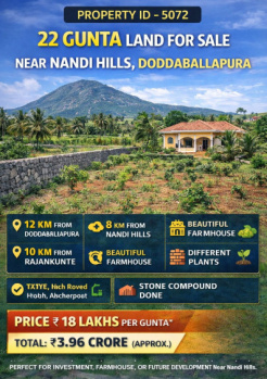 22 guntas land for sale near nandhi hills doddaballapura