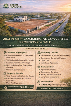 28314 sqft commercial cxonverted land for sale near doddabalapura