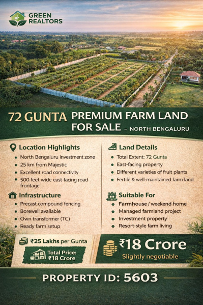 72 guntas premium farmland for sale doddaballapura