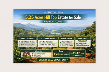 5.25 acre hill top estate for sale near madikeri kodagu