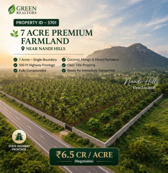 7 acre premium land for sale near nandhi hills