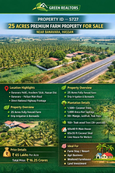 25 acres premium farmland for sale near hassan