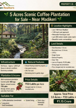 5 acres coeffe  plantation for  sale near madikeri kodagu
