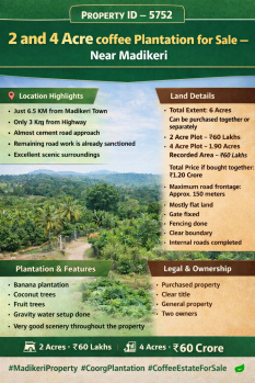 6 acre coeffe plantation for sale near madikeri