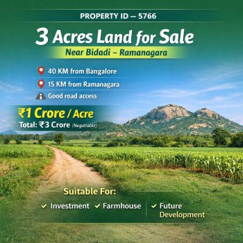 3 acres land for sale near bidadi