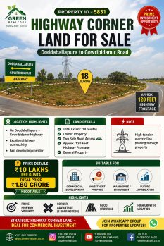 18 guntas highway corner land for sale doddaballapura