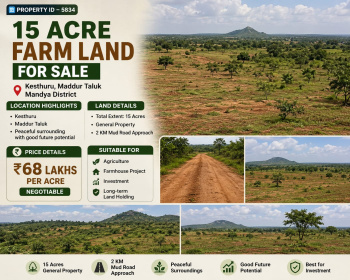 15 acre farm land for sale maddur taluk mandya district