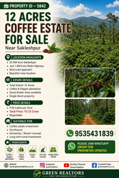 12 acre coeffe estate for sale near sakleshpura hassan
