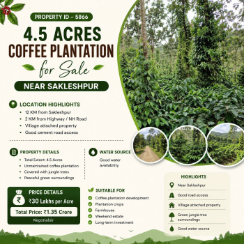 4.5 acres neglected coeffe plantation for sale near sakleshpura