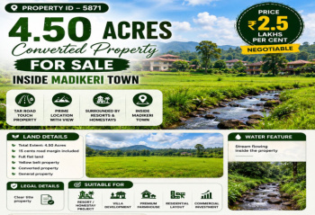 4.5 acres converted property for sale madikeri town